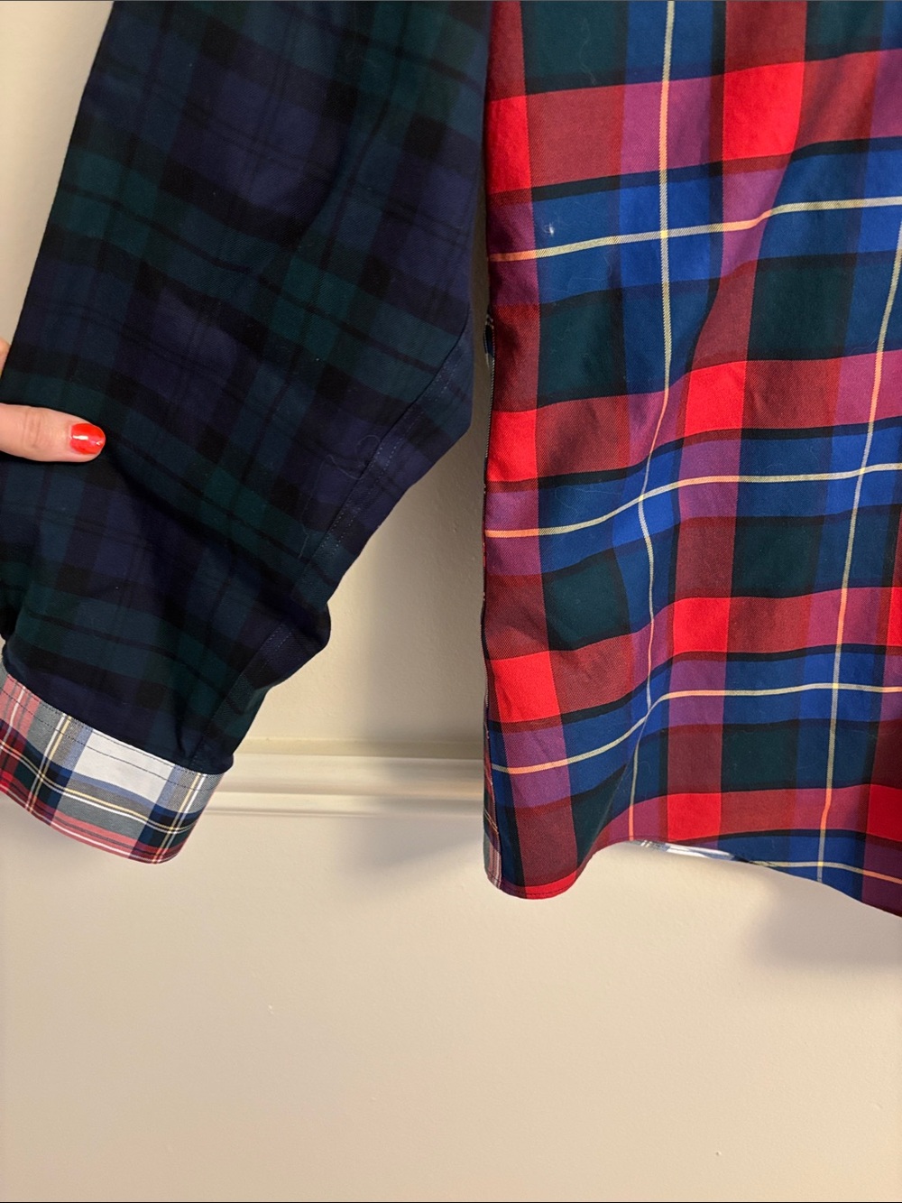 Brooks Brothers Multicolor Plaid Patchwork Button-Down Shirt - Picture 4 of 11